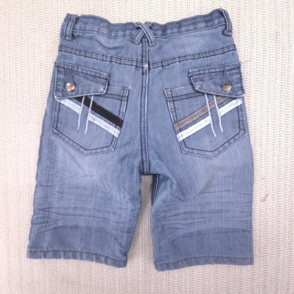 Chams Shorts Boys 4T Blue Gray Denim Baggy Skater Hip Hop Embroidered Pockets‎